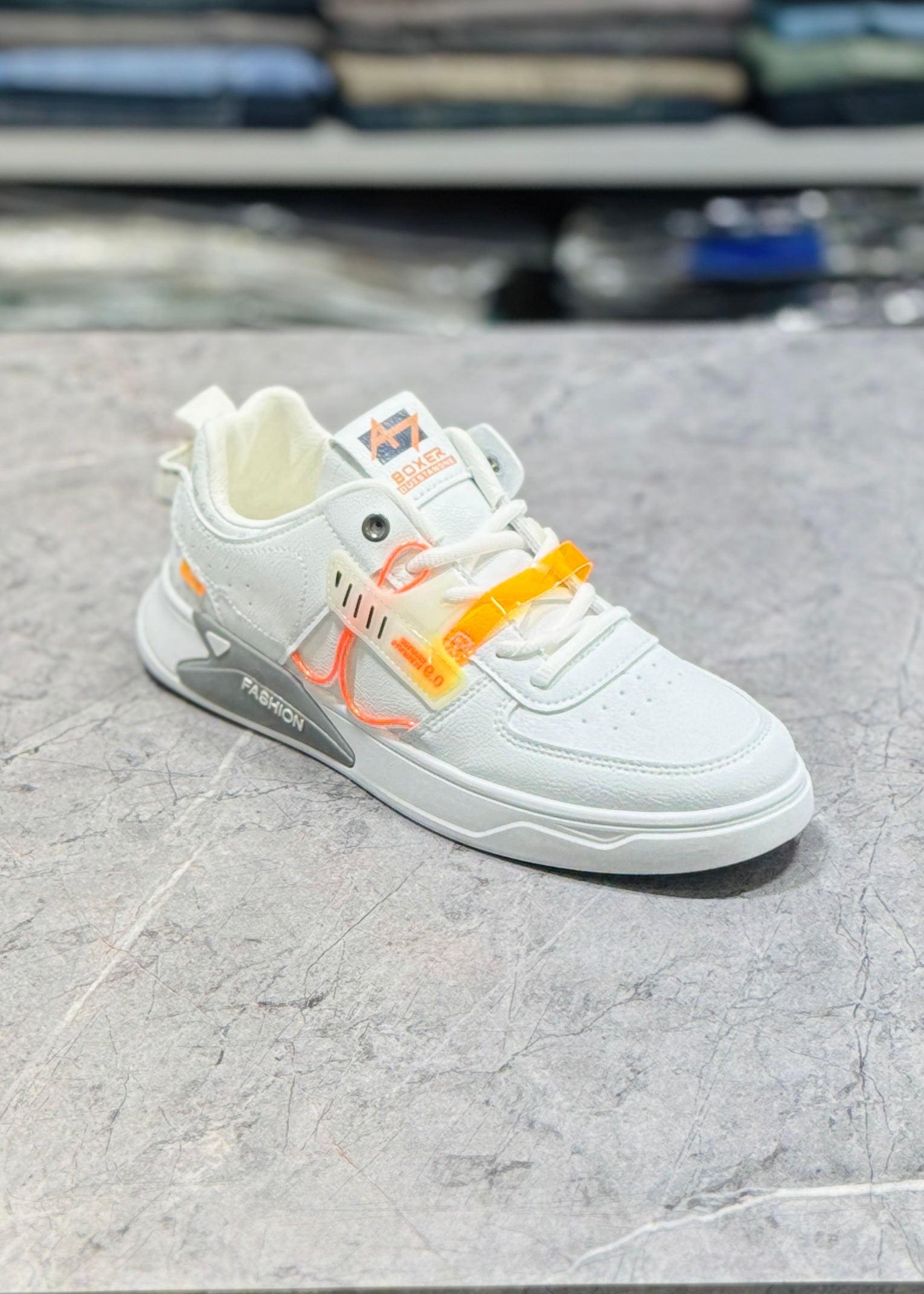 FA BA97 WHITE ORANGE SNEAKERS