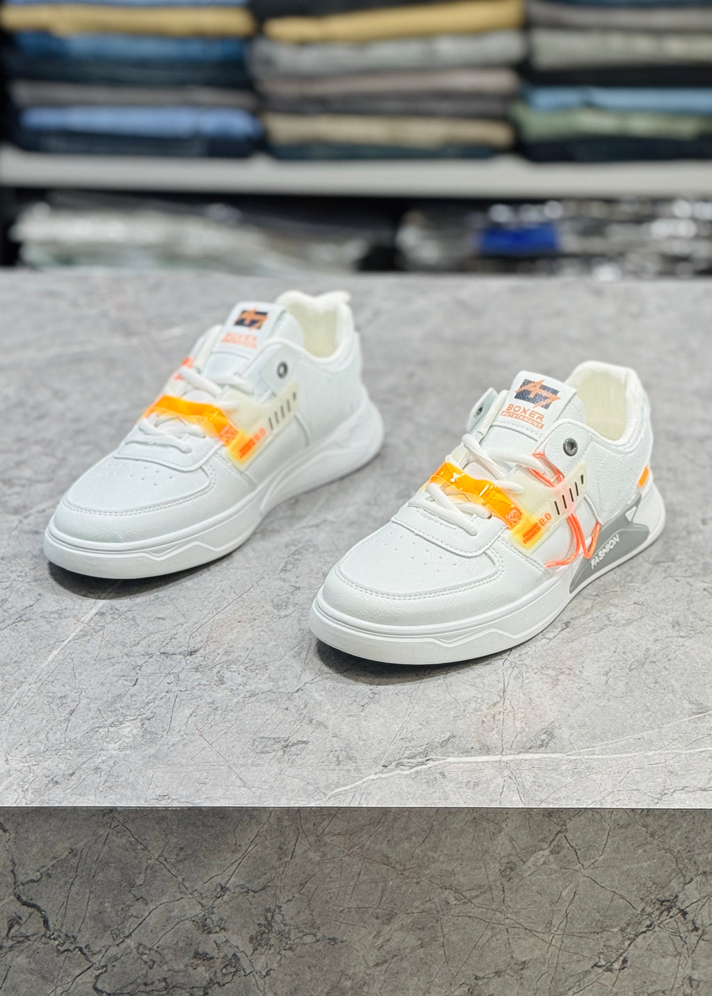 FA BA97 WHITE ORANGE SNEAKERS