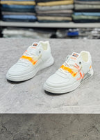 FA BA97 WHITE ORANGE SNEAKERS