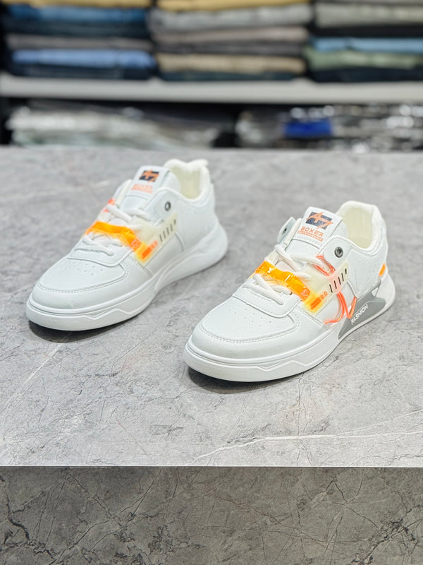 FA BA97 WHITE ORANGE SNEAKERS