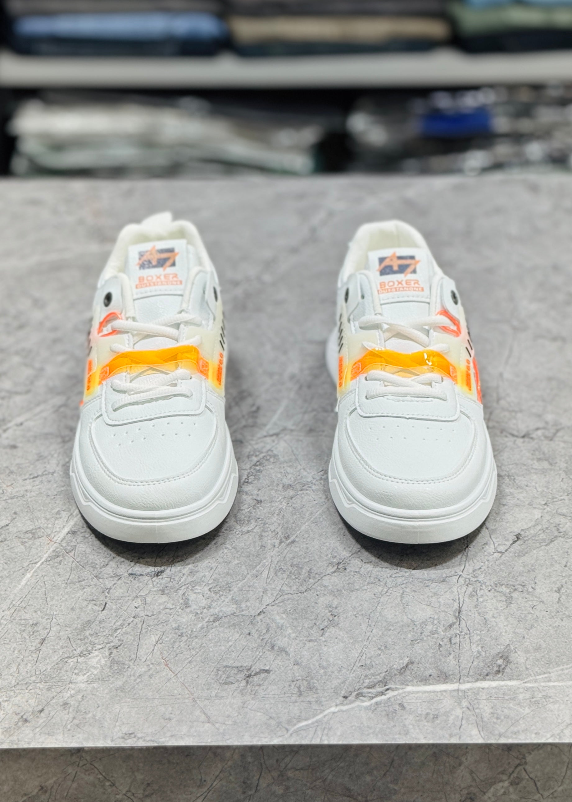 FA BA97 WHITE ORANGE SNEAKERS
