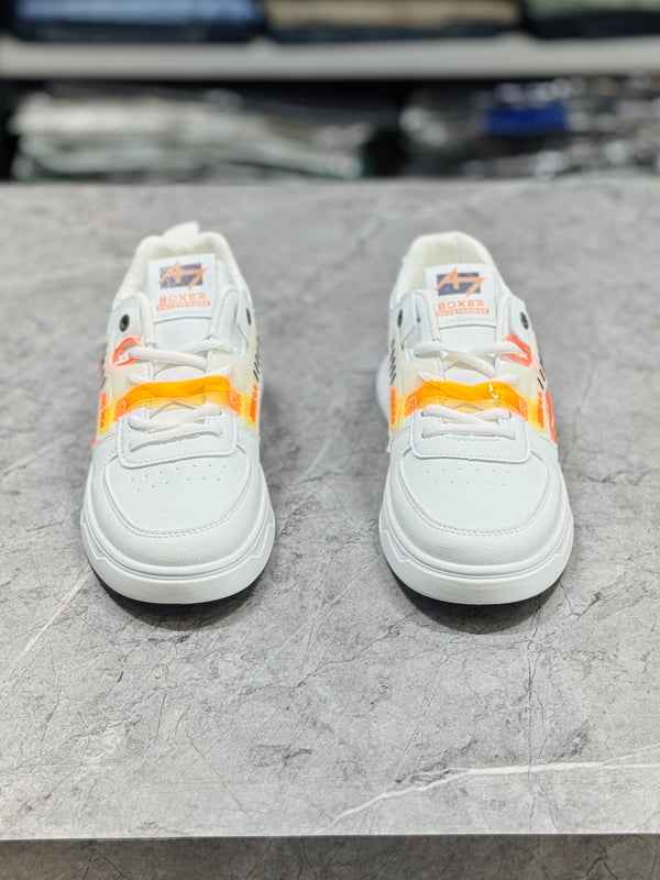 FA BA97 WHITE ORANGE SNEAKERS