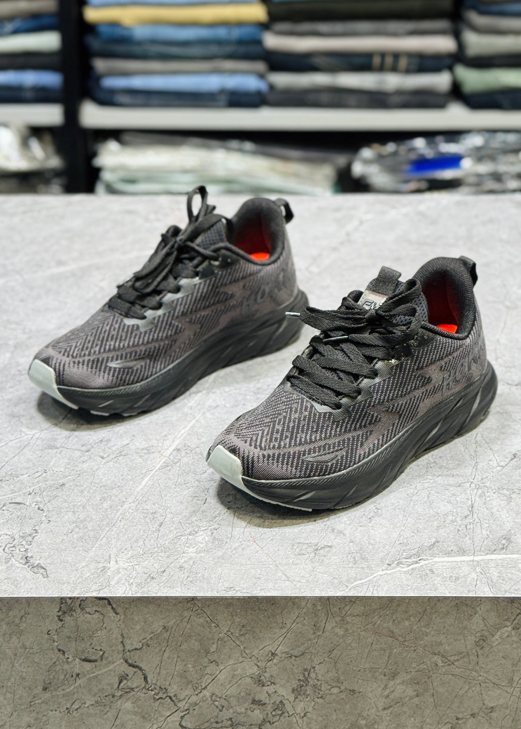 F&D 2222 D.GRY/BLK COMFORT SHOES