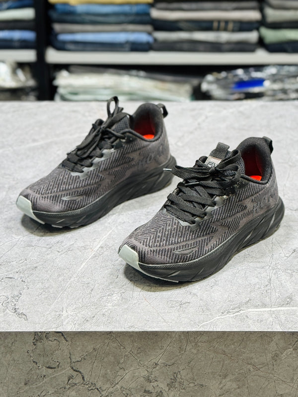 F&D 2222 D.GRY/BLK COMFORT SHOES