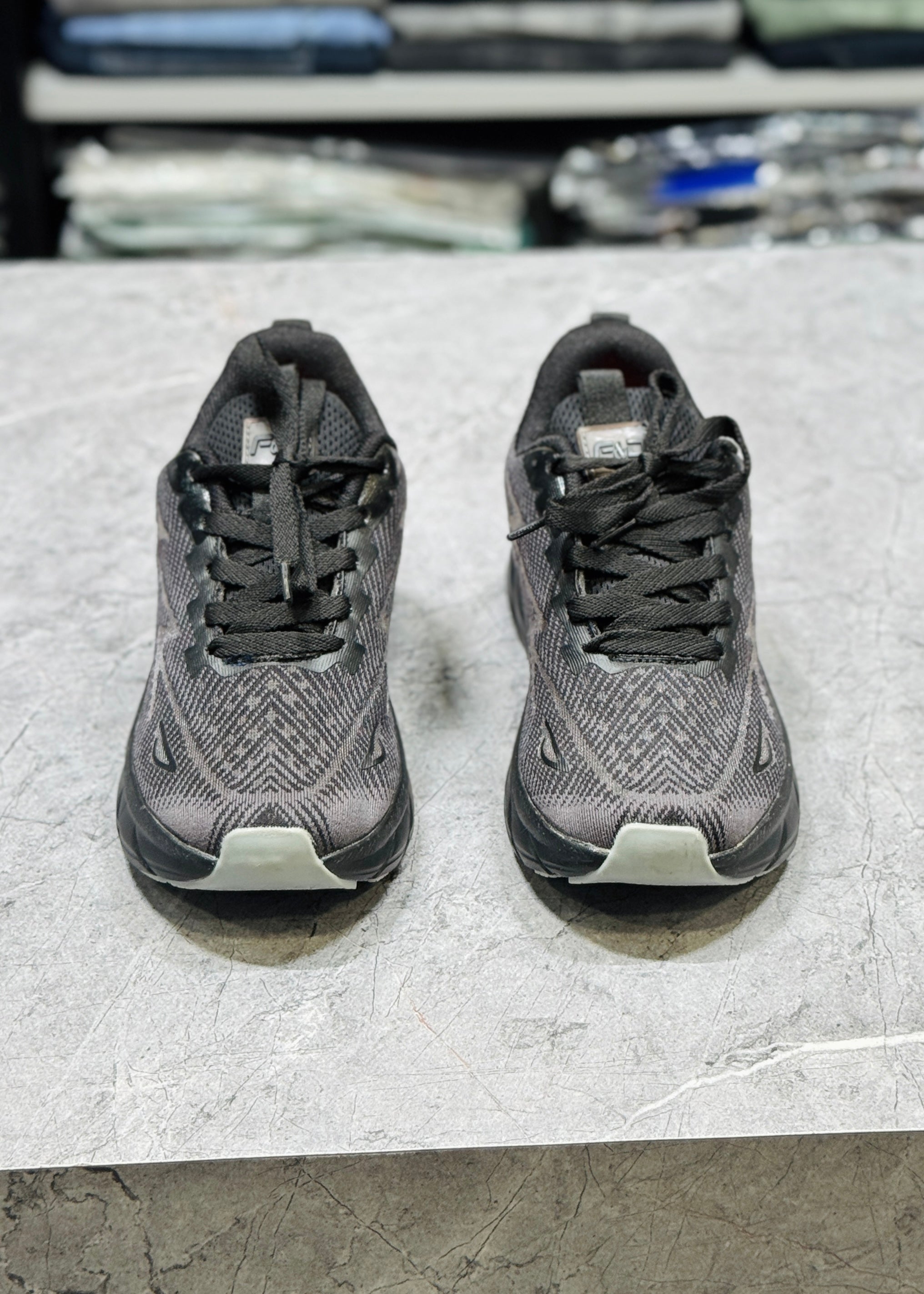 F&D 2222 D.GRY/BLK COMFORT SHOES