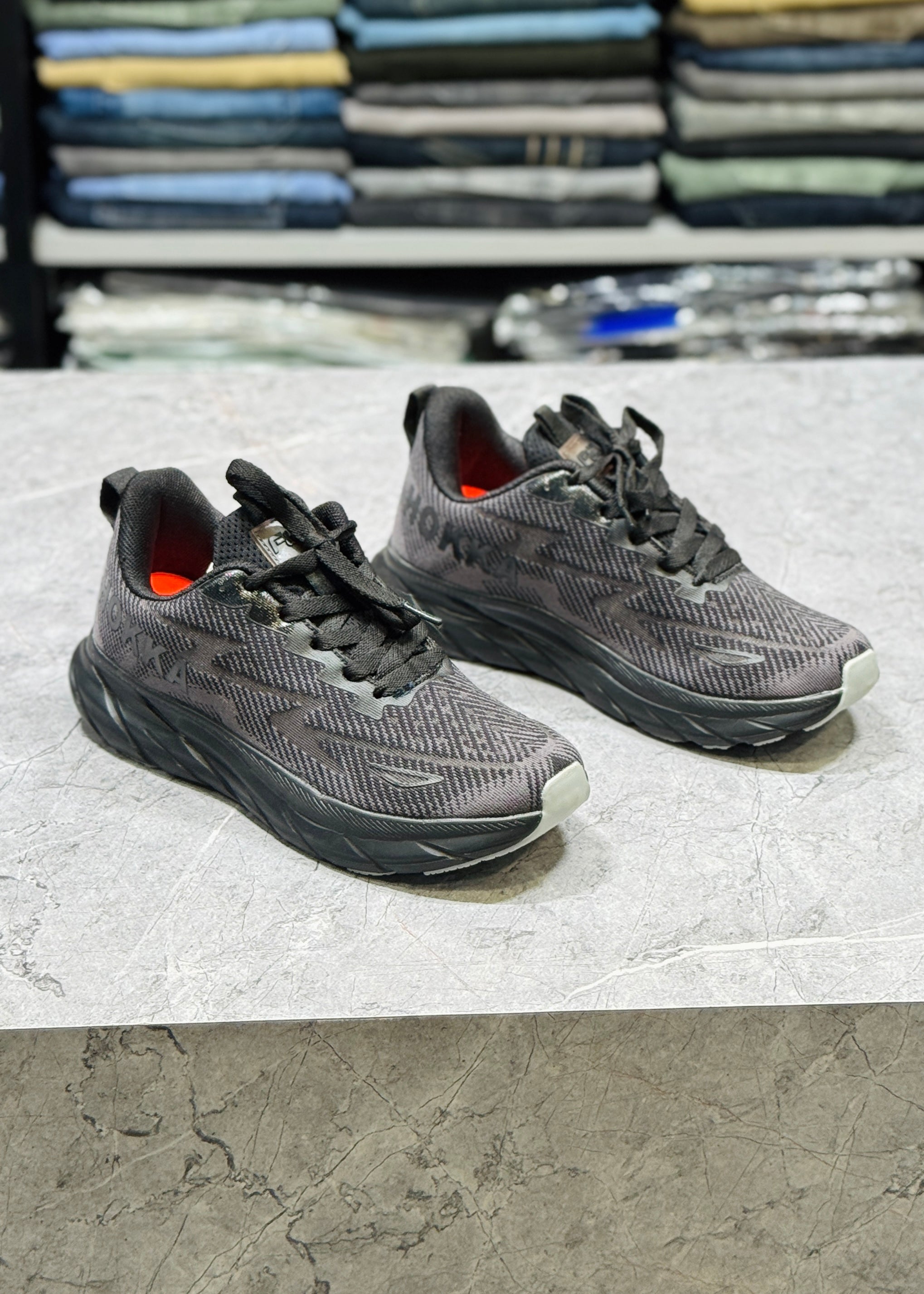 F&D 2222 D.GRY/BLK COMFORT SHOES