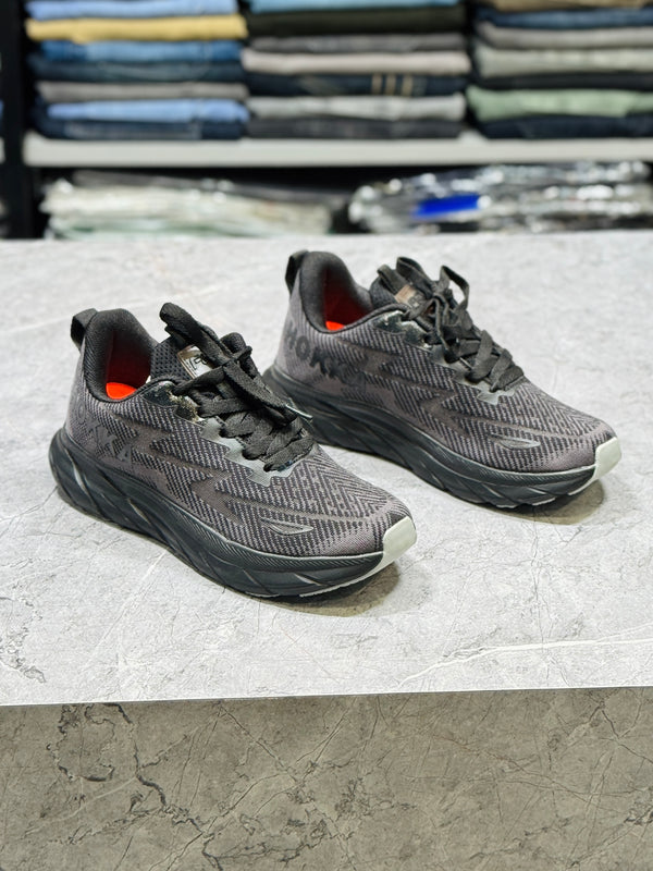 F&D 2222 D.GRY/BLK COMFORT SHOES