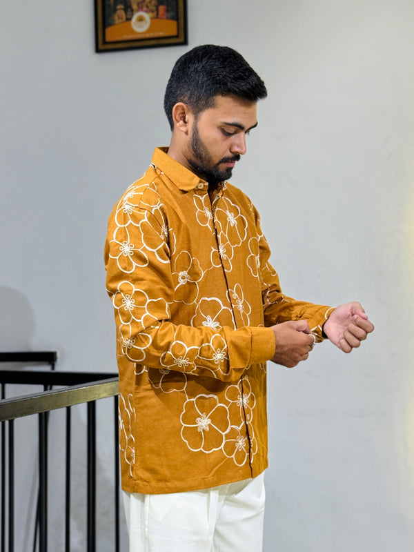 GLR-9137 YELLOW EMBROIDERY SHIRT