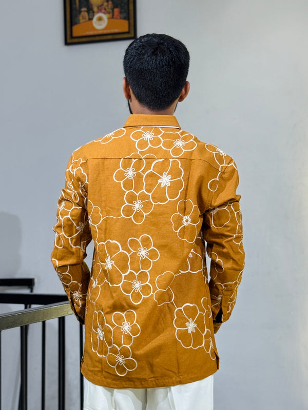GLR-9137 YELLOW EMBROIDERY SHIRT