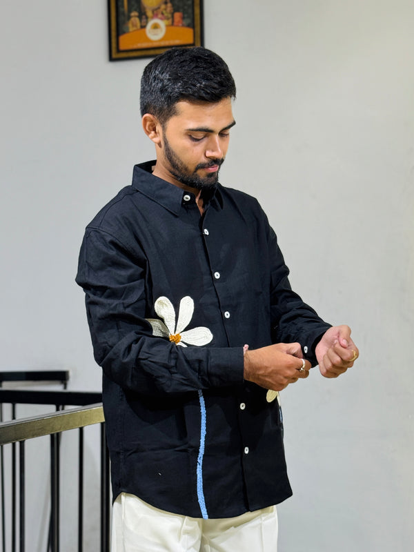 JW-26284 BLACK EMBROIDERY SHIRT