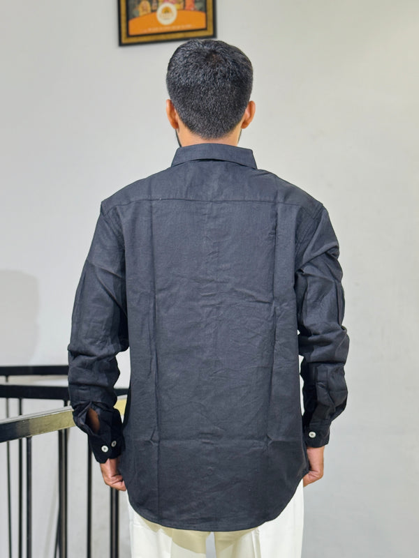 JW-26284 BLACK EMBROIDERY SHIRT