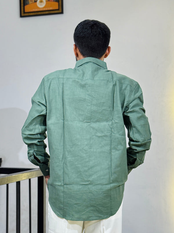 JW-26284 GREEN EMBROIDERY SHIRT
