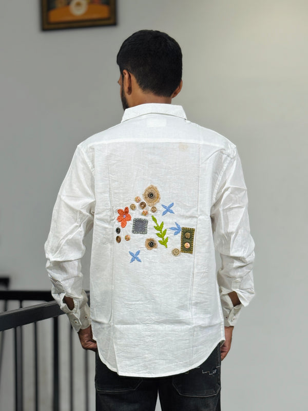 JW-26544 WHITE EMBROIDERY SHIRT