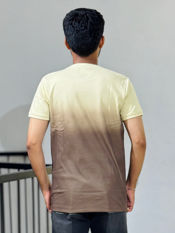 KUCH 26028 CREEAM BROWN SHADED TSHIRT