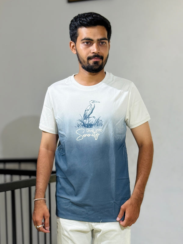 KUCH 26028 WHITE BLUE SHADED TSHIRT