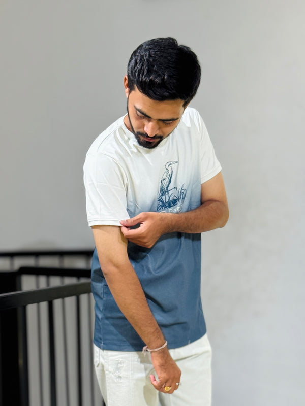 KUCH 26028 WHITE BLUE SHADED TSHIRT