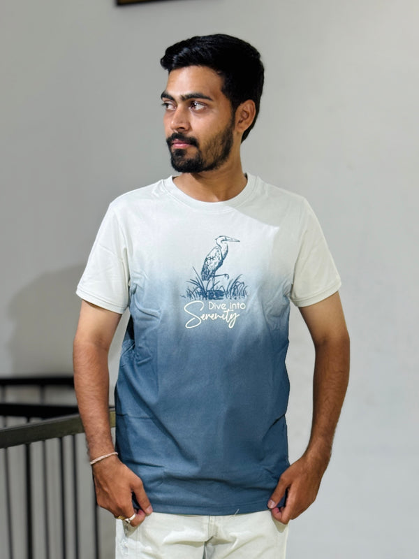 KUCH 26028 WHITE BLUE SHADED TSHIRT