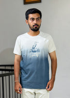 KUCH 26028 WHITE BLUE SHADED TSHIRT