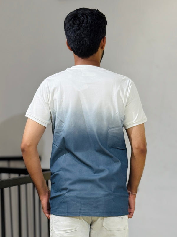 KUCH 26028 WHITE BLUE SHADED TSHIRT