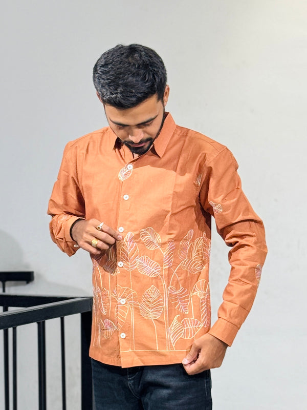 OB-748A SUNSET GLOW ORANGE LILAN SHIRT