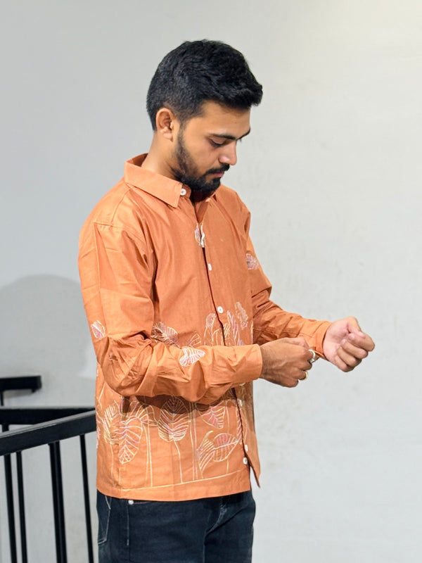 OB-748A SUNSET GLOW ORANGE LILAN SHIRT