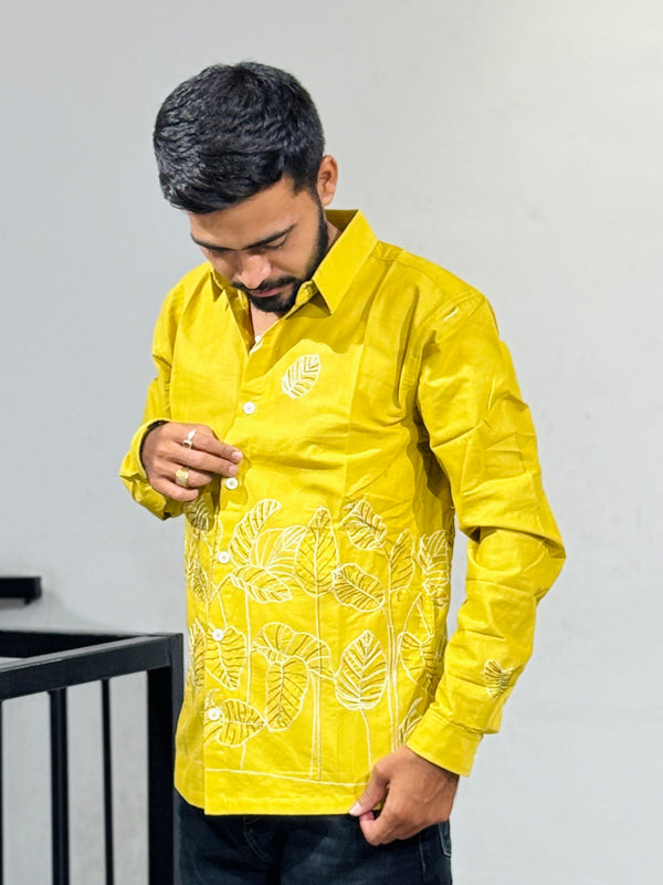 OB-748A SUNSET GLOW YELLOW LILAN SHIRT