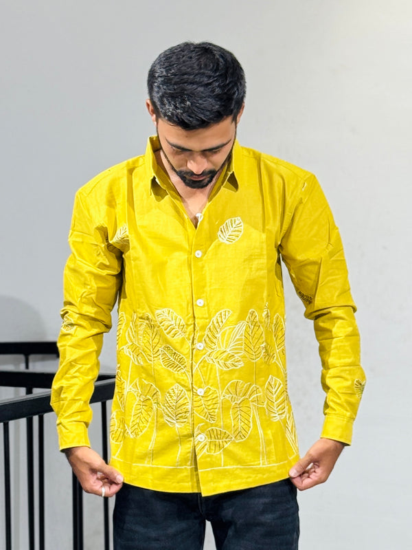 OB-748A SUNSET GLOW YELLOW LILAN SHIRT