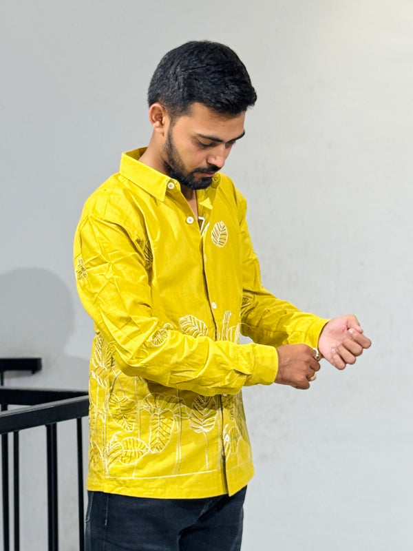 OB-748A SUNSET GLOW YELLOW LILAN SHIRT