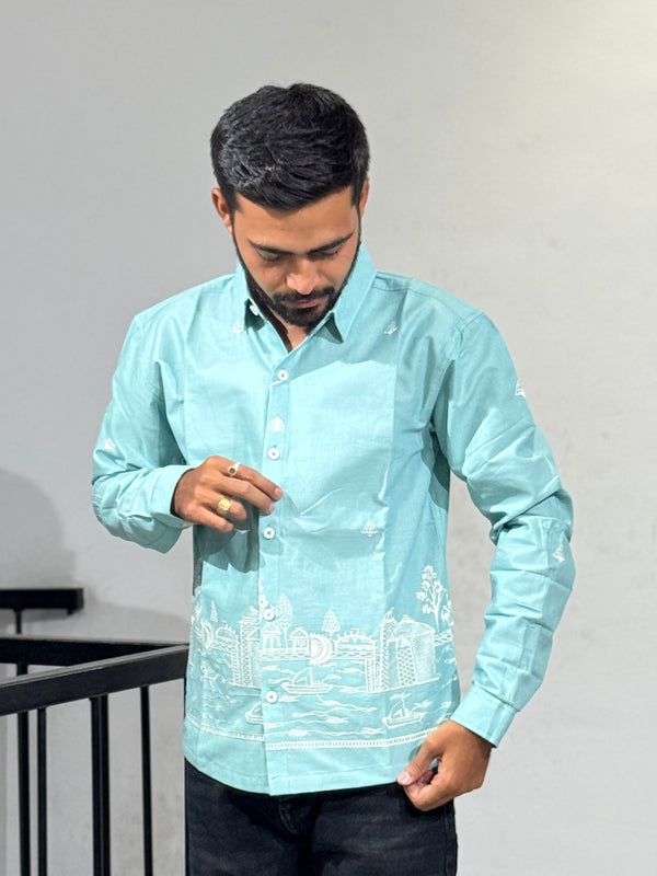 OB-749 SKY BLUE BREEZE LILAN  SHIRT