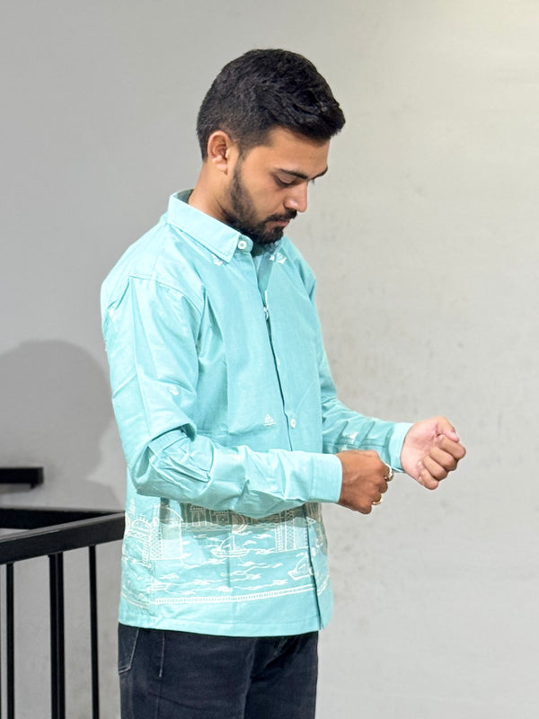 OB-749 SKY BLUE BREEZE LILAN  SHIRT
