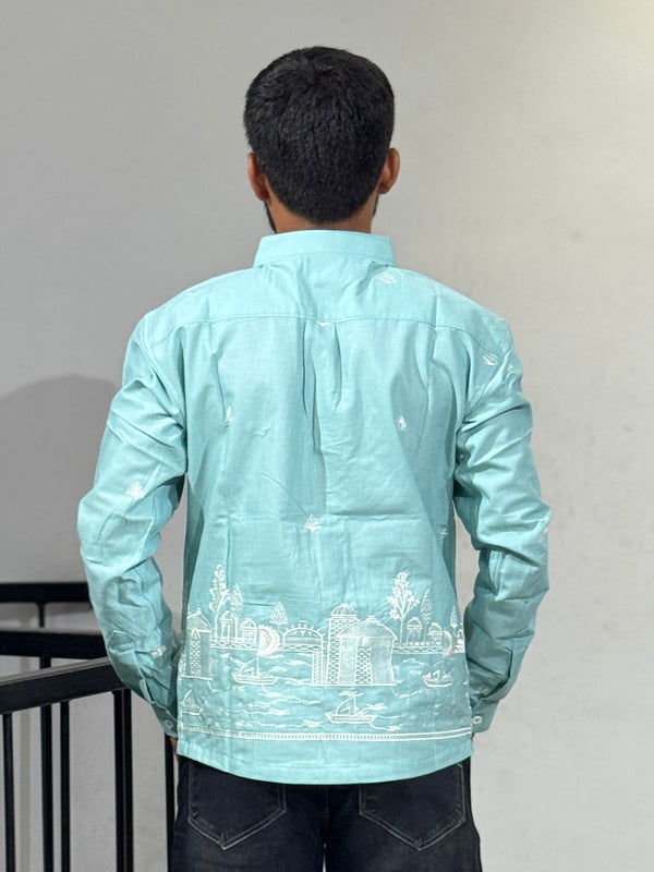 OB-749 SKY BLUE BREEZE LILAN  SHIRT
