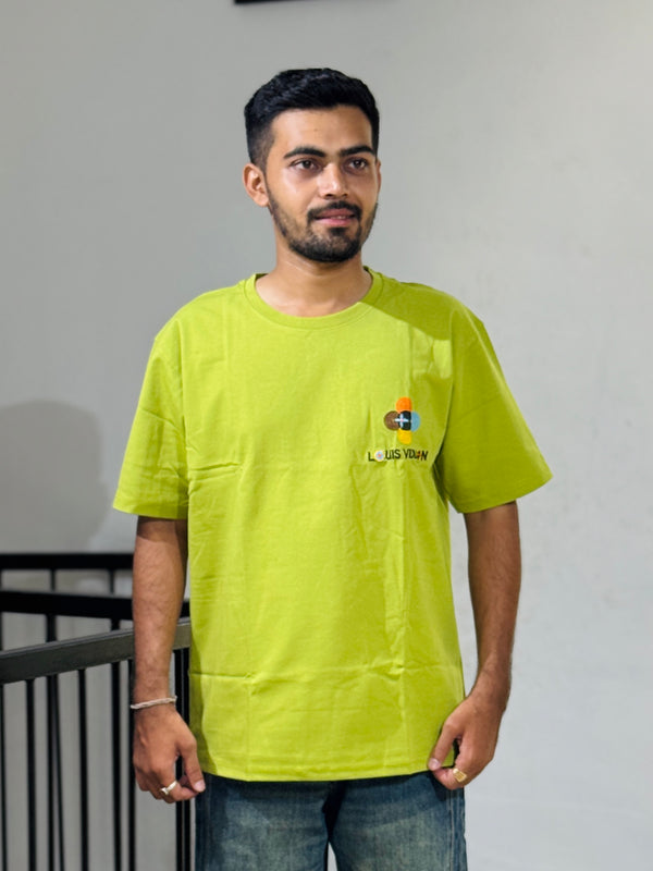 ORC 001 Perot Green Oversized Down Shoulder T-Shirt