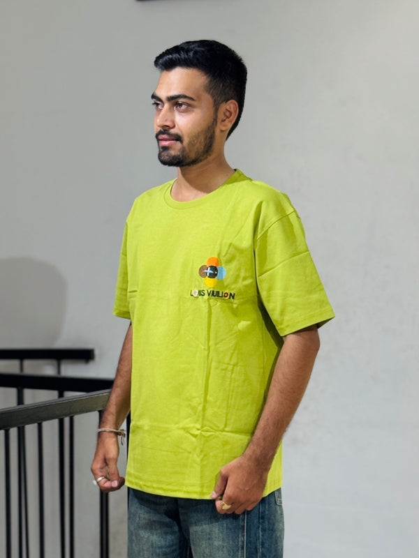 ORC 001 Perot Green Oversized Down Shoulder T-Shirt