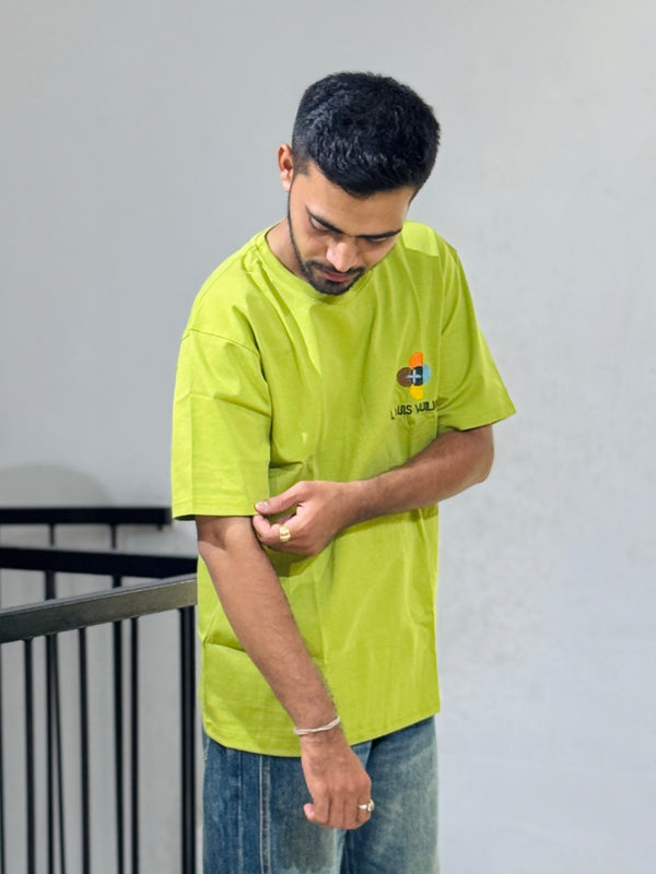 ORC 001 Perot Green Oversized Down Shoulder T-Shirt