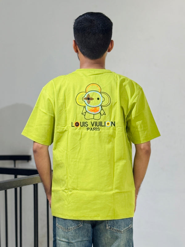ORC 001 Perot Green Oversized Down Shoulder T-Shirt