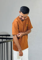 ORC 001 Rust Oversized Down Shoulder T-Shirt