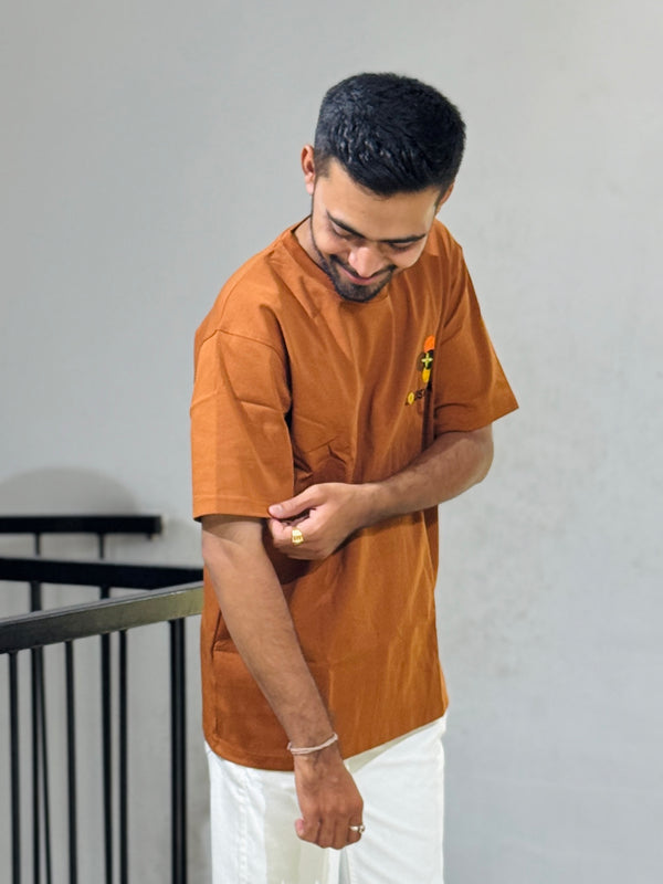 ORC 001 Rust Oversized Down Shoulder T-Shirt