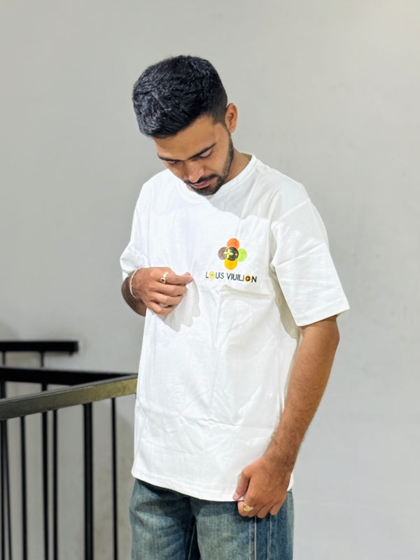 ORC 001 White Oversized Down Shoulder T-Shirt