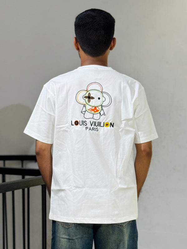 ORC 001 White Oversized Down Shoulder T-Shirt
