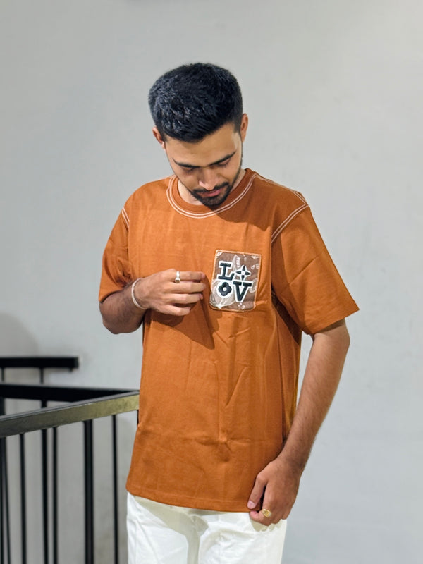 ORC 002 Rust Oversized Down Shoulder T-Shirt