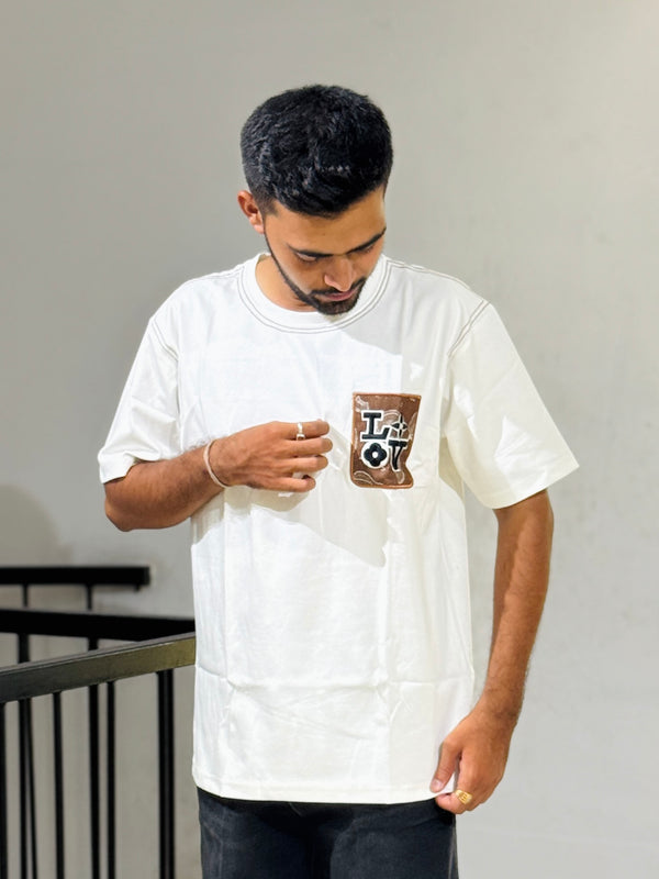 ORC 002 White Oversized Down Shoulder T-Shirt