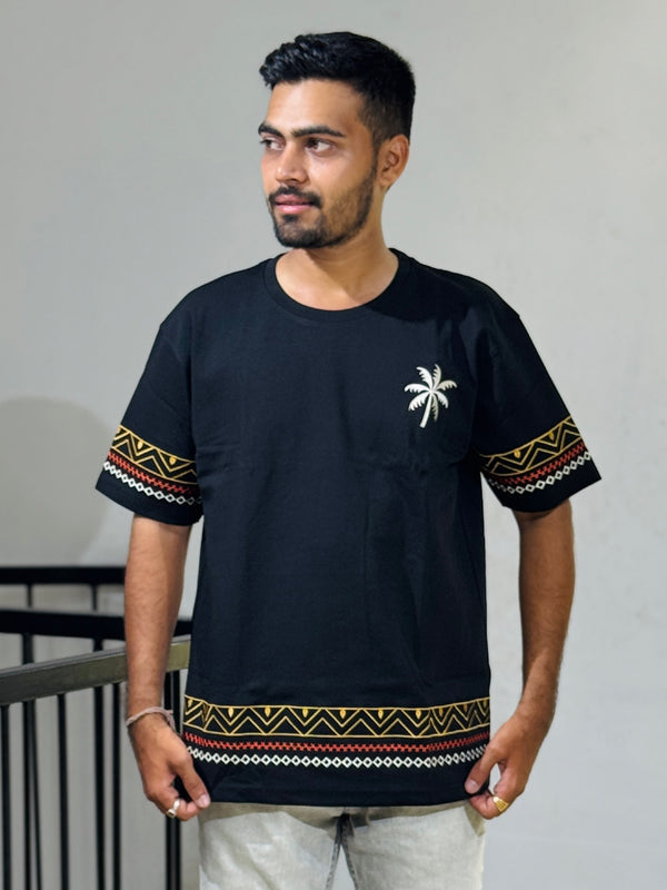 ORC 004 Black Embroidery Oversized T-Shirt