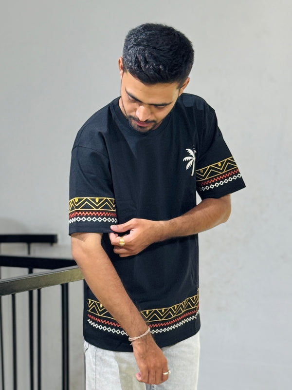 ORC 004 Black Embroidery Oversized T-Shirt