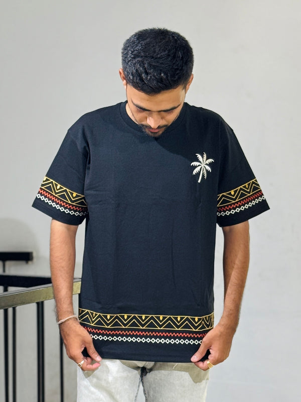 ORC 004 Black Embroidery Oversized T-Shirt