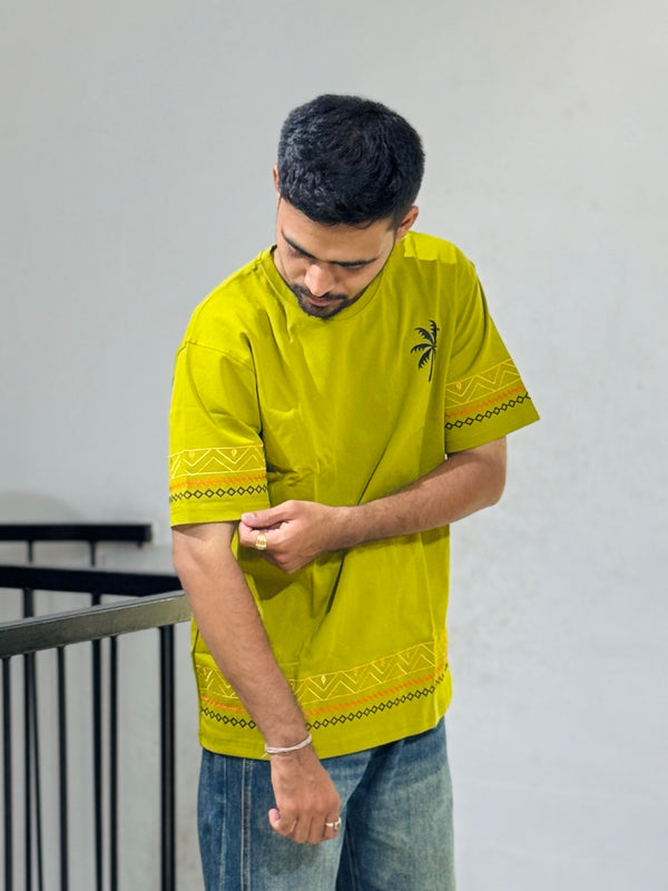 ORC 004 Perot Green Embroidery Oversized T-Shirt
