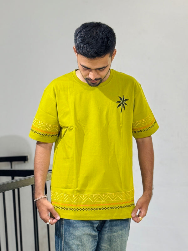 ORC 004 Perot Green Embroidery Oversized T-Shirt