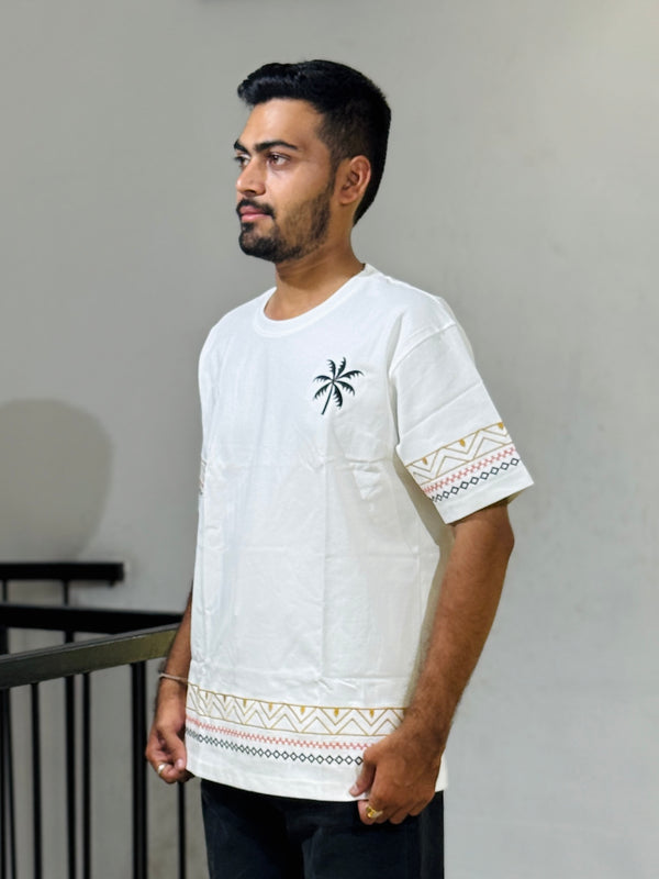 ORC 004 White Embroidery Oversized T-Shirt