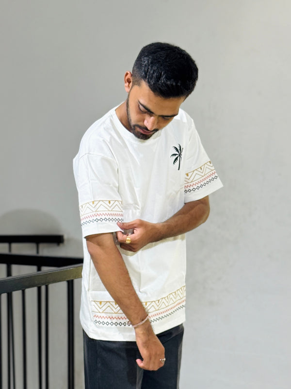 ORC 004 White Embroidery Oversized T-Shirt