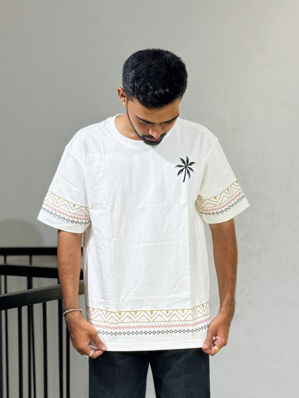 ORC 004 White Embroidery Oversized T-Shirt