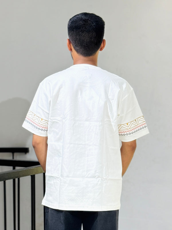 ORC 004 White Embroidery Oversized T-Shirt